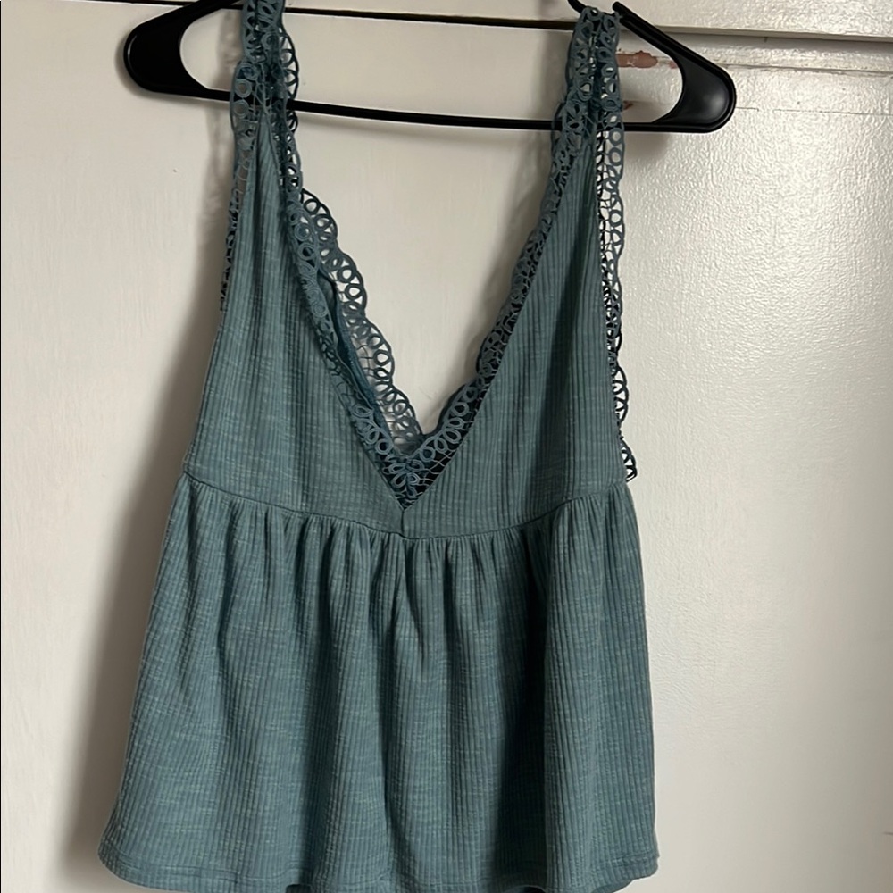 Umgee Teal Lace Trim Camisole - Picture 4 of 4